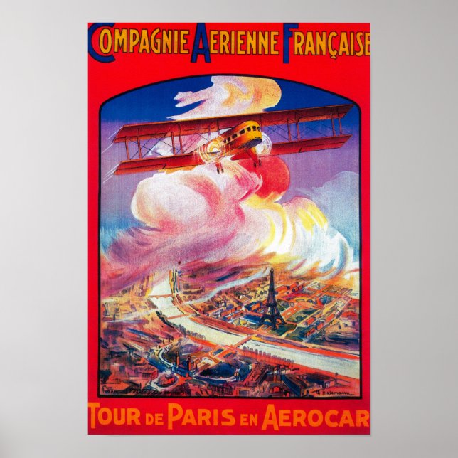 Tour de Paris, França, no Aerocar Poster Europe (Frente)