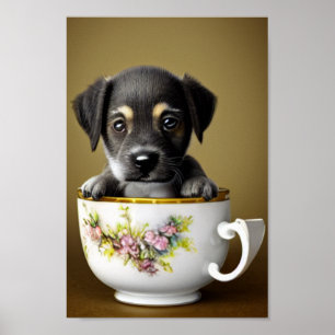 Touro de poço bonito Terrier Puppy em um Poster de