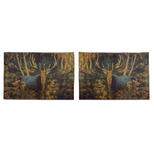 Touro Elk na Floresta do outono
