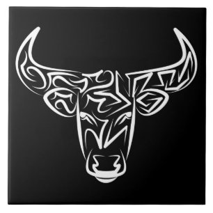 Touro Tribal Negro e Branco / Ox