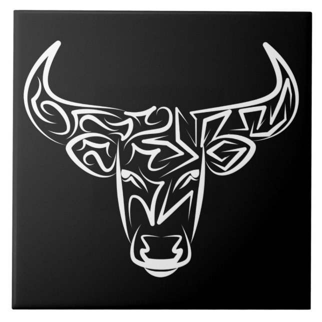 Touro Tribal Negro e Branco / Ox (Frente)