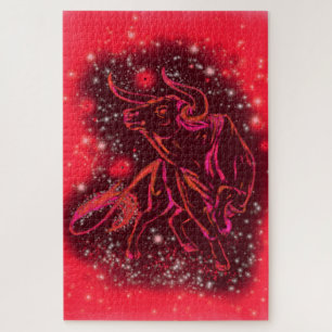 Touro Vermelho Magic Correndo Quebra-cabeça Incrív