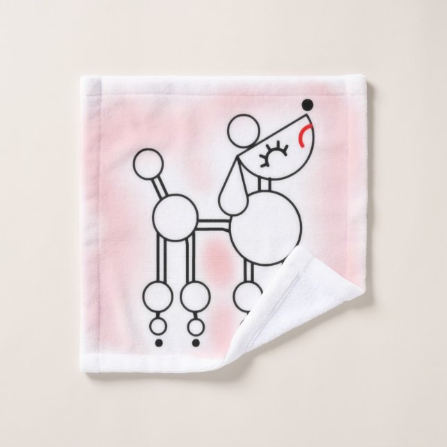 Toy Poodle Branco Lavar Toalha (Pano de lavar)