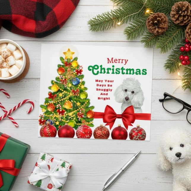 Toy Poodle Feliz Cartão de Natal (Toy Poodle Merry Christmas Card)
