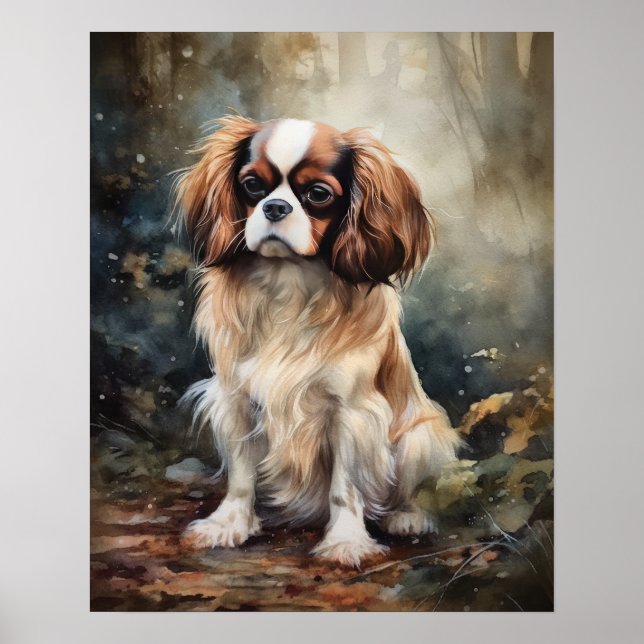 Toy Spaniel Dog Art Impressão (Frente)