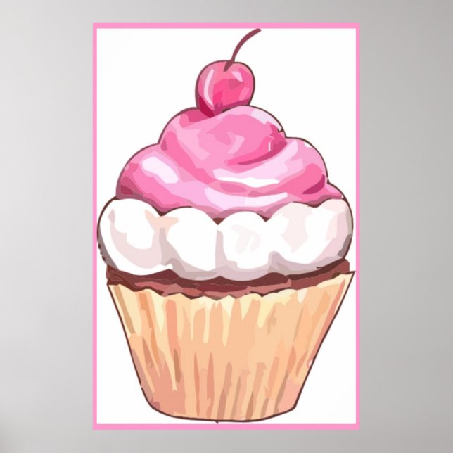 Trabalho de arte Cupcake de Poster rosa - cozinha  (Frente)