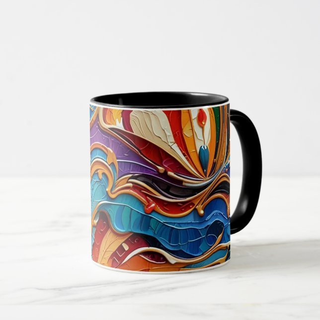 trabalho de arte de abstrato 1211 - Caneca de café (Frente Esquerda)