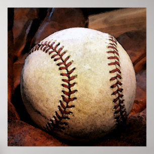 Trabalho de arte de Bola de Baseball - Posters qua