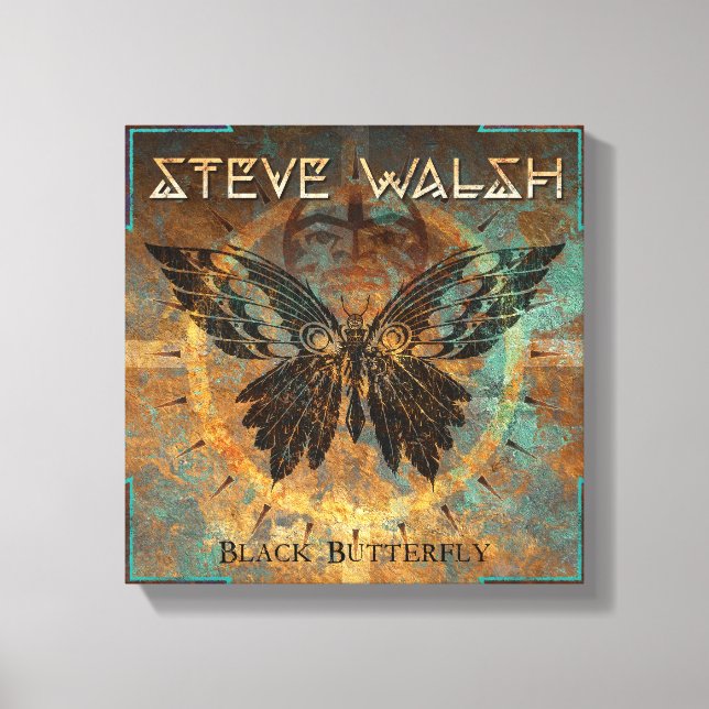 Trabalho de arte de borboleta preta na Canvas (Frente)