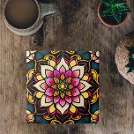 Trabalho de arte de Ilustração Flor Rosa Floral<br><div class="desc">Uma flor bonita e intricadamente projetada em um estilo de vidro manchado. A flor em si é a peça central da design. O efeito de vidro manchado confere ao padrão uma qualidade visual única e marcante. Este trabalho de arte é um exemplo espantoso do poder e beleza da arte digital...</div>