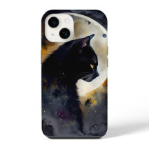 Trabalho de arte de Lua Preta de Gato com Cor-de-Á