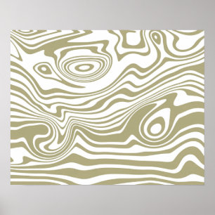 Trabalho de arte de ondas Abstrato Poster