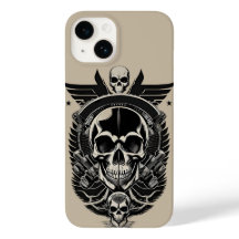 Trabalho de arte do crânio gótico com detalhes de