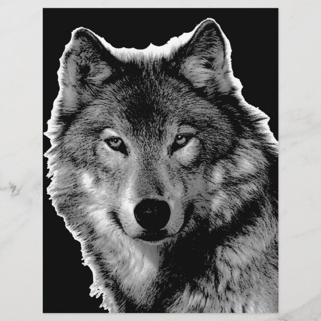 Trabalho de arte do Lobo Negro e Branco (Frente)