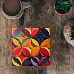 Trabalho de arte Floral Colorida Geométrica<br><div class="desc">Um design geométrico que apresenta formas em negrito, angulares e padrões repetitivos dispostos simetricamente. Esse tipo de padrão Art Deco foi popular na década de 1960 e é caracterizado pelo uso de cores fortes, linhas nítidas e formas geométricas. Nesse caso, o padrão de tiling é colorido, com uma faixa de...</div>