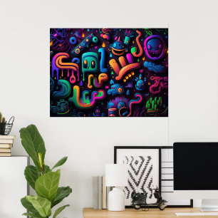 Trabalho de arte Impressão Grafite Poster brilhant