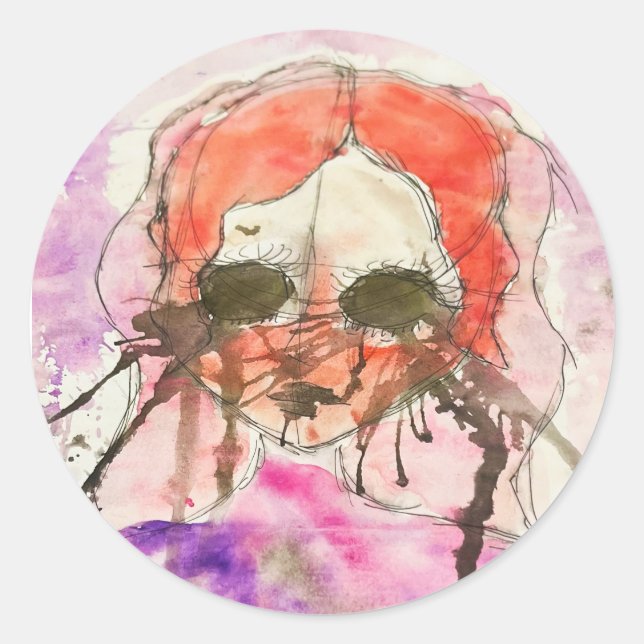 Trabalho de arte nº 2 da Katie - Adesivo redondo (Frente)