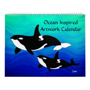 Trabalho de arte Oceano inspirado - Calendário gr