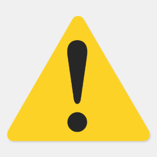 Trabalho do equipamento de exclamação do adesivo d