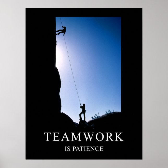 Trabalho em equipe é Poster motivacional da paciên (Frente)