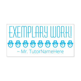 "TRABALHO EXEMPLO!" Carimbo de borracha de reconhe