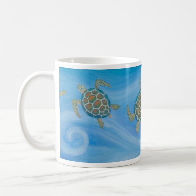Trabalhos de arte das tartarugas de mar - caneca (Esquerda)