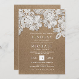 Traço branco | Convites De Casamento De Papel Kraf