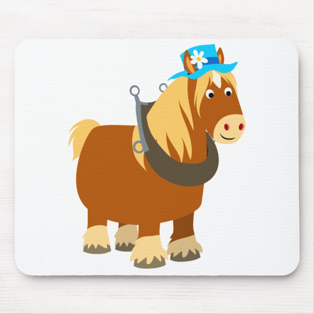 Traço de Cartoon Bonito Breton Horse Mousepad (Frente)