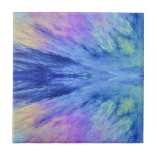 Traço de nuvens coloridas azul verde roxo rosa