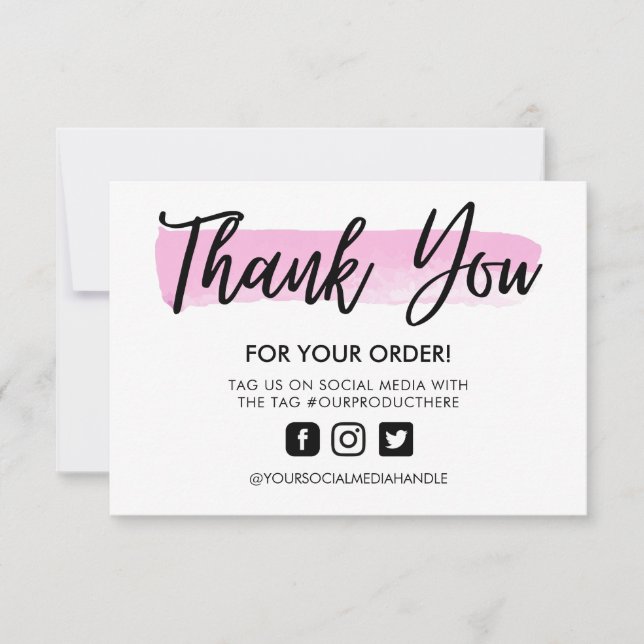 Traço de Pincel de Aquarela Obrigado Inserção de M (Frente)