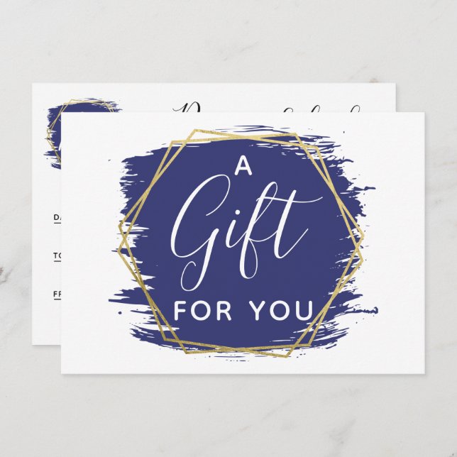 Traço de pintura azul e cartão de certificado Dour (Frente/Verso)