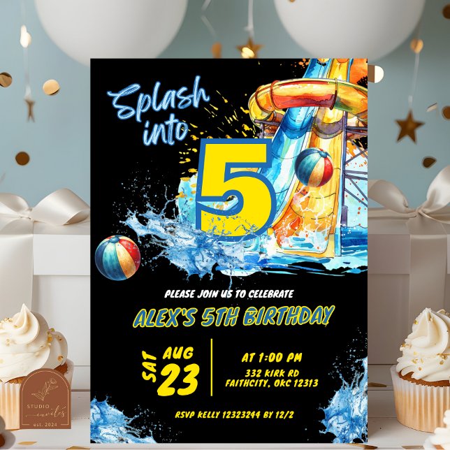 Traço de verão em Convite de festas de cinco Pisci (Criador carregado)