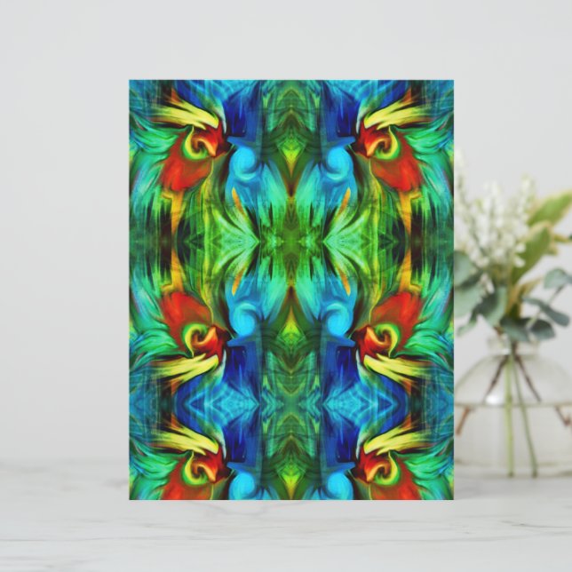 Traços Coloridos do Pincel Abstrato Livro Verde (Em pé/Frente)