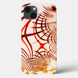 Traços curvos em castanho-vermelho cruzado, efeito