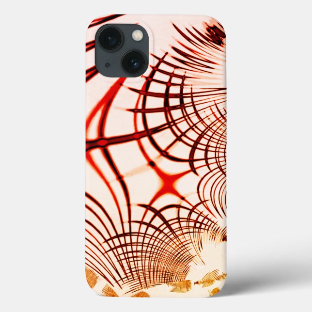 Traços curvos em castanho-vermelho cruzado, efeito (Verso)