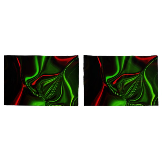 Traços curvos verdes e vermelhos sobre fundo verde (Verso - conjunto)