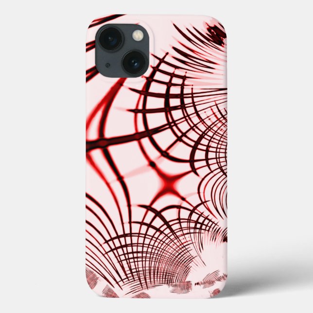 Traços curvos vermelhos cruzados em fundo claro (Verso)