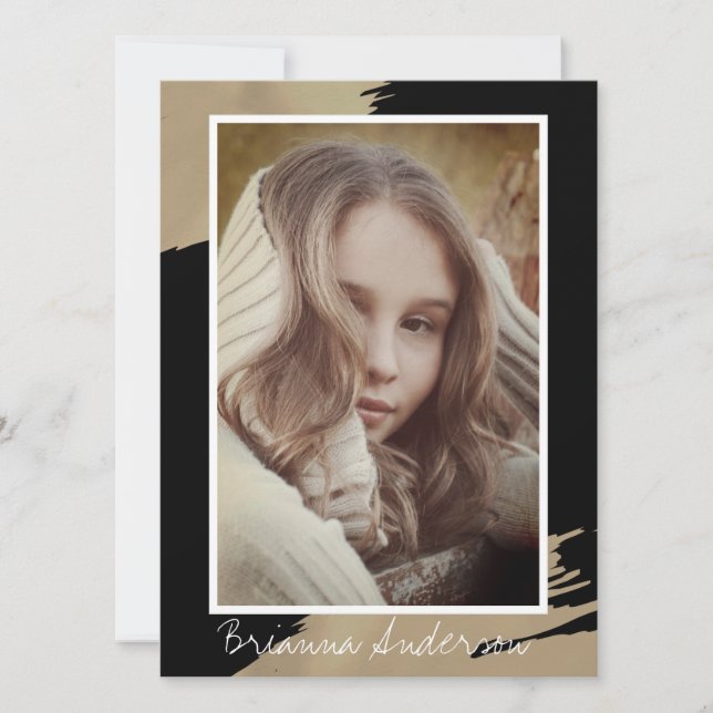 Traços Dourados Modelo Preto Ator 3 Foto Comp Card (Frente)