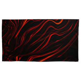 Traços longos vermelhos ondulados sobre fundo pret