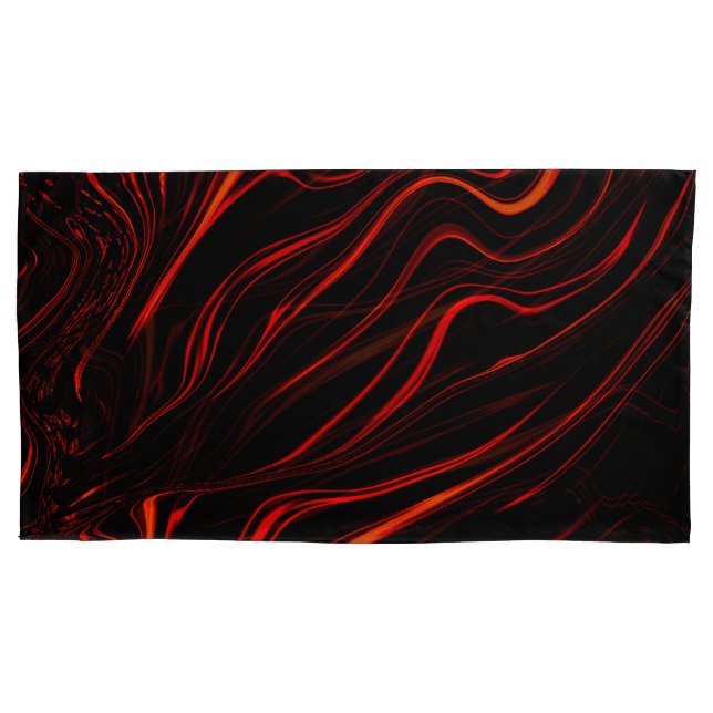 Traços longos vermelhos ondulados sobre fundo pret (Frente-Esquerda)