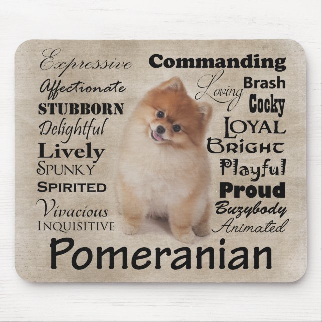 Traços Mousepad de Pomeranian (Frente)