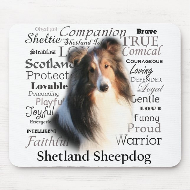 Traços Mousepad de Sheltie (Frente)