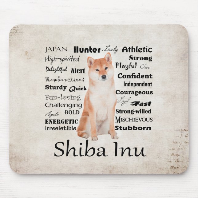 Traços Mousepad de Shiba Inu (Frente)