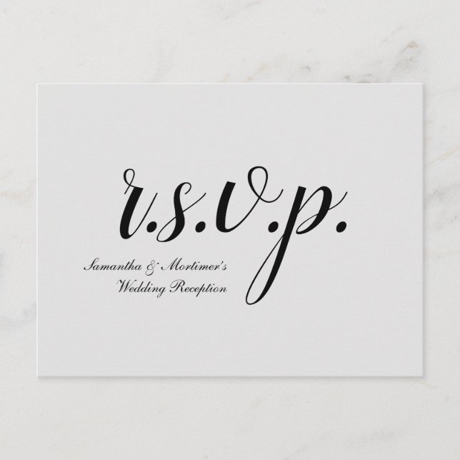 Tradicional e nostálgica "r.s.v.p." Cartão Postal (Frente)