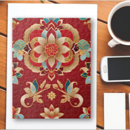 Tradicional intricado quebra-cabeça de serra flora