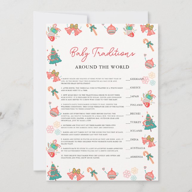 tradições de bebês em todo o mundo Cartão de Chá d (Frente)
