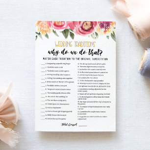 tradições de casamento com o Cartão de jogo Respos