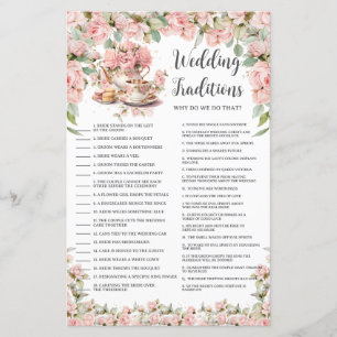 Tradições de casamento de chá floral cor-de-rosa
