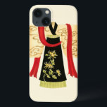 Traditional Japanese Kimono with Floral Print<br><div class="desc">Nancy Slocum created this charming print of a traditional Japanese Kimono with a deep red sash. The bottom of the kimono is black with a lovely floral print. Give this as a gift,  or purchase it for yourself!</div>