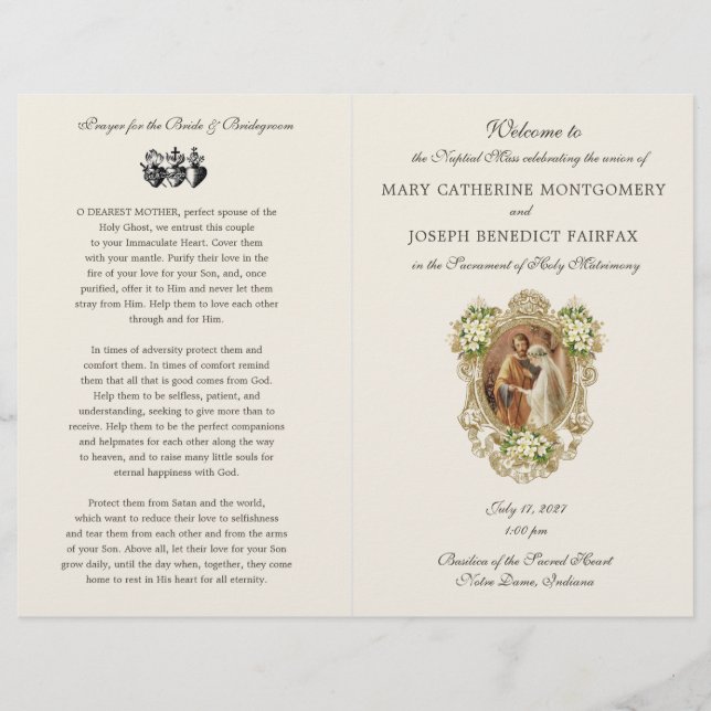 Traditional Latin Mass Wedding Program  (Frente)